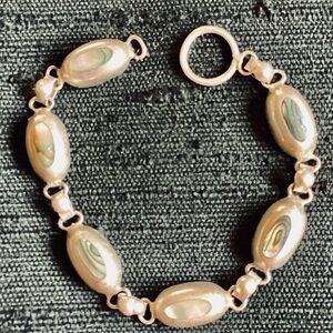 🪸 ABALONE STERLING SILVER BRACELET DISTRESSED ORGANIC GEM Mexico BEAUTY Vintage